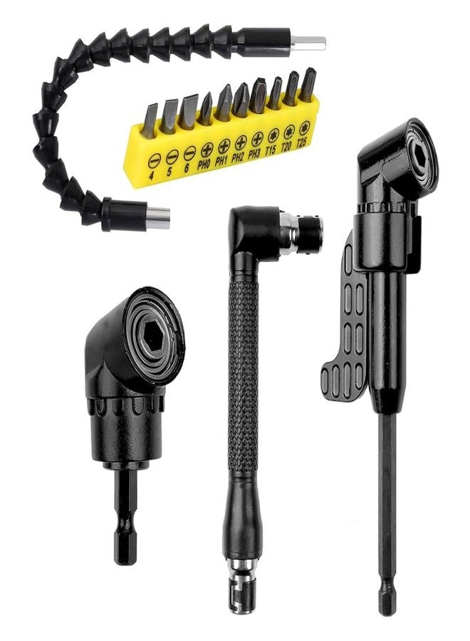 Serplex طقم تمديد لقم الثقب من سيربلكس® مكون من 14 قطعة مع محولات بزاوية 90 درجة و105 درجة، ولقم بزاوية ومجموعة لقم ثقب قابلة للانحناء، ووصلة تمديد مرنة بطول 11.6 بوصة، و10 لقم من الفولاذ عالي السرعة، للأماكن الضيقة والإصلاحات المتعددة الاستخدامات. - Image 1